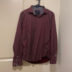 Mens Burgandy Dress Shirt